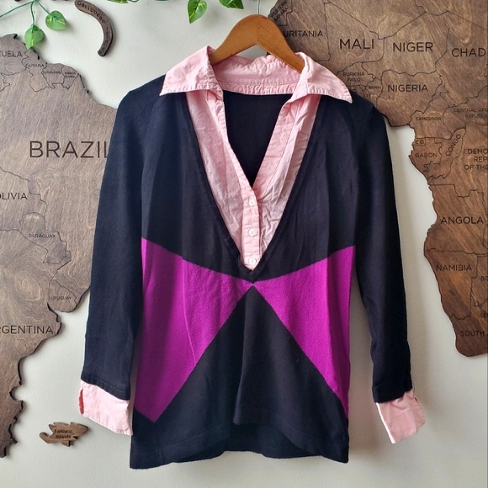 Vintage 80/90's Style Layered Sweater Top